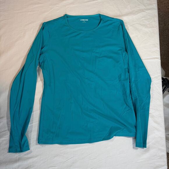 Lands end Kids rash guard swim shirt. Size M 10-12. Aqua blue. Swimwear. - Picture 6 of 6